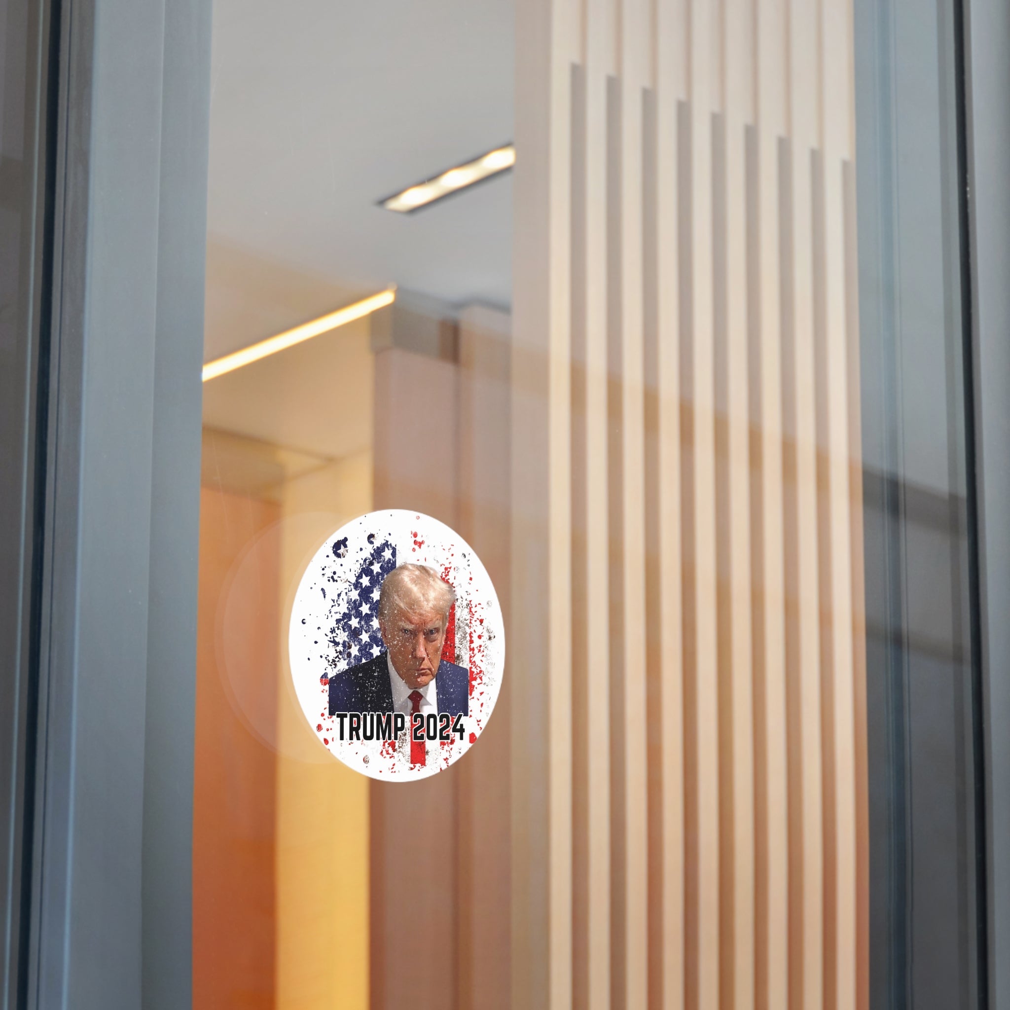 Trump 2024 Patriotic Mugshot Bumper Sticker (3 Sizes) - PatriotDepot.com