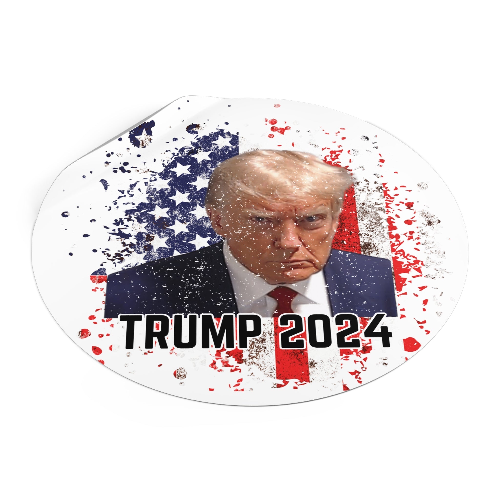 Trump 2024 Patriotic Mugshot Bumper Sticker (3 Sizes) - PatriotDepot.com