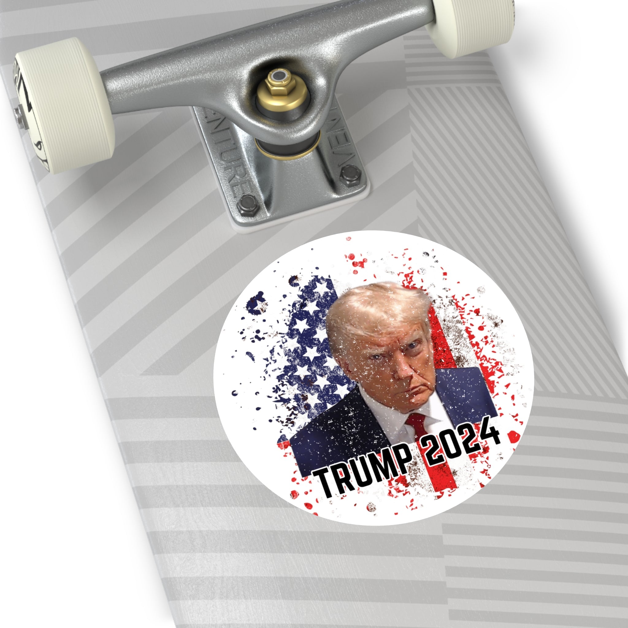 Trump 2024 Patriotic Mugshot Bumper Sticker (3 Sizes) - PatriotDepot.com
