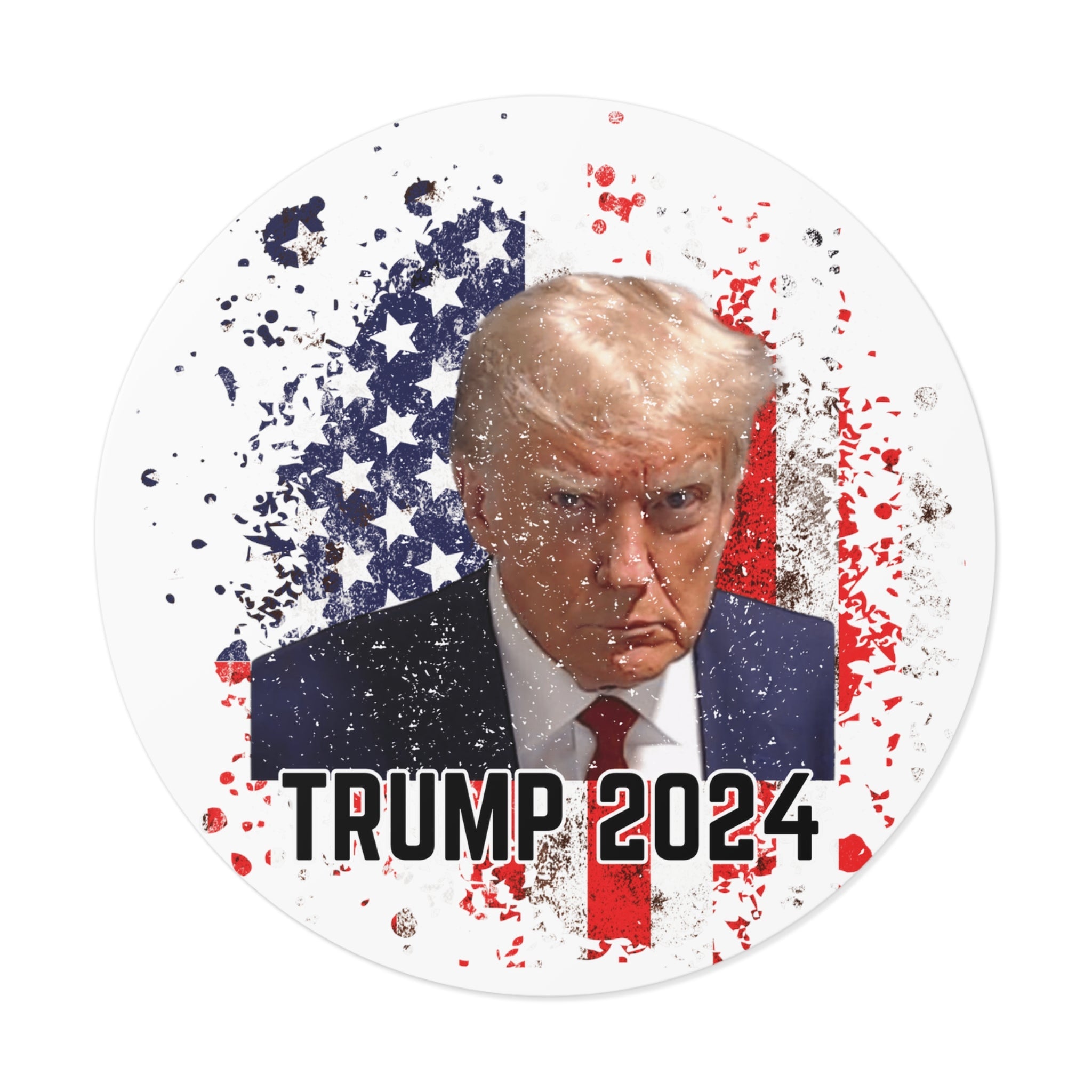 Trump 2024 Patriotic Mugshot Bumper Sticker (3 Sizes) - PatriotDepot.com
