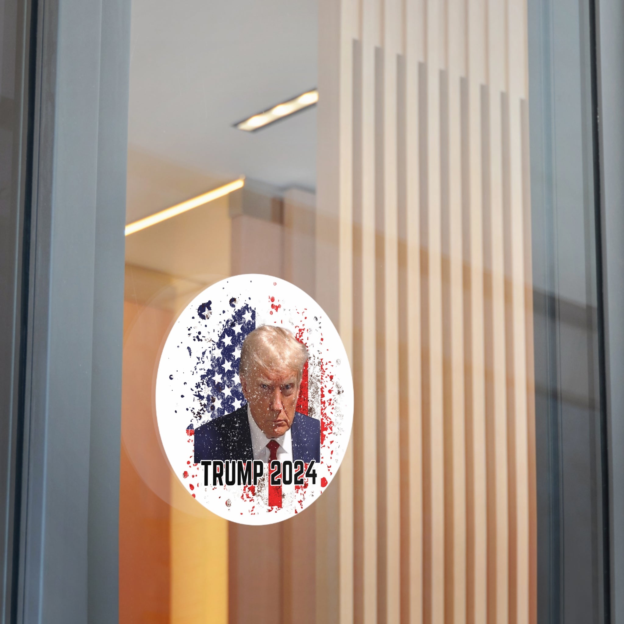 Trump 2024 Patriotic Mugshot Bumper Sticker (3 Sizes) - PatriotDepot.com