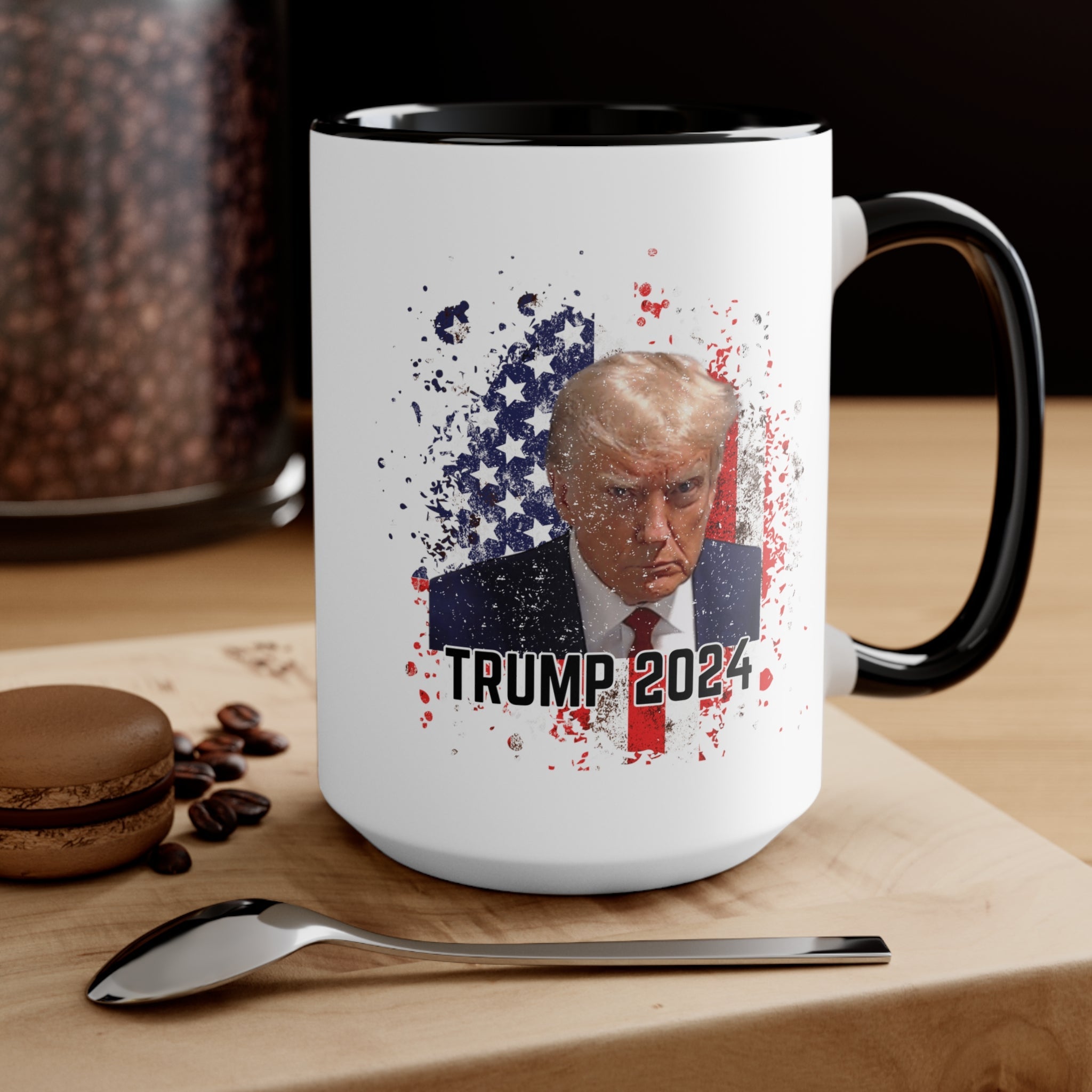 Trump 2024 Patriotic Mugshot Mug (3 Colors, 2 Sizes) - PatriotDepot.com