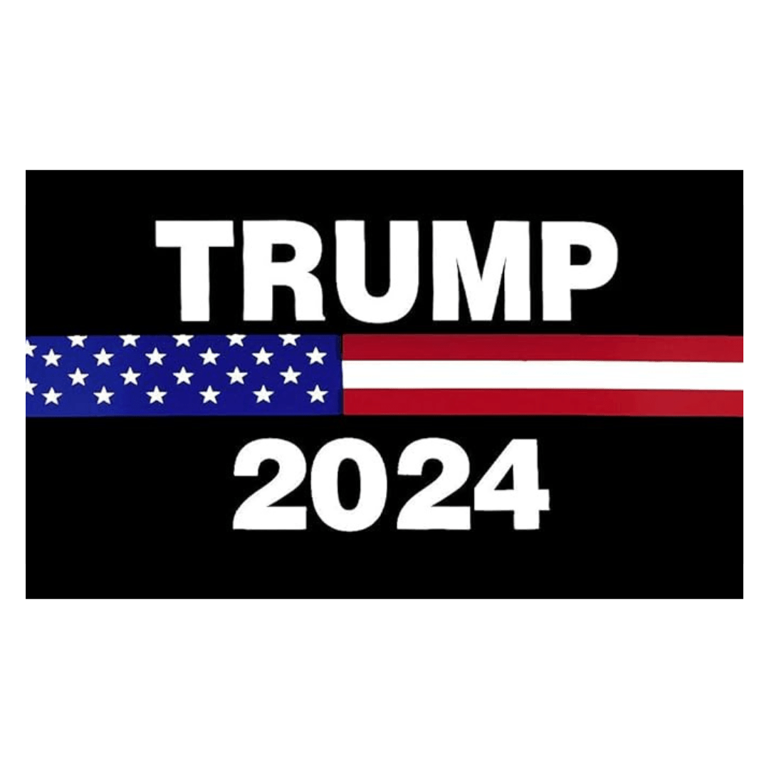 Trump 2024 Patriotic Stripe 3'x5' Flag (Black) - PatriotDepot.com