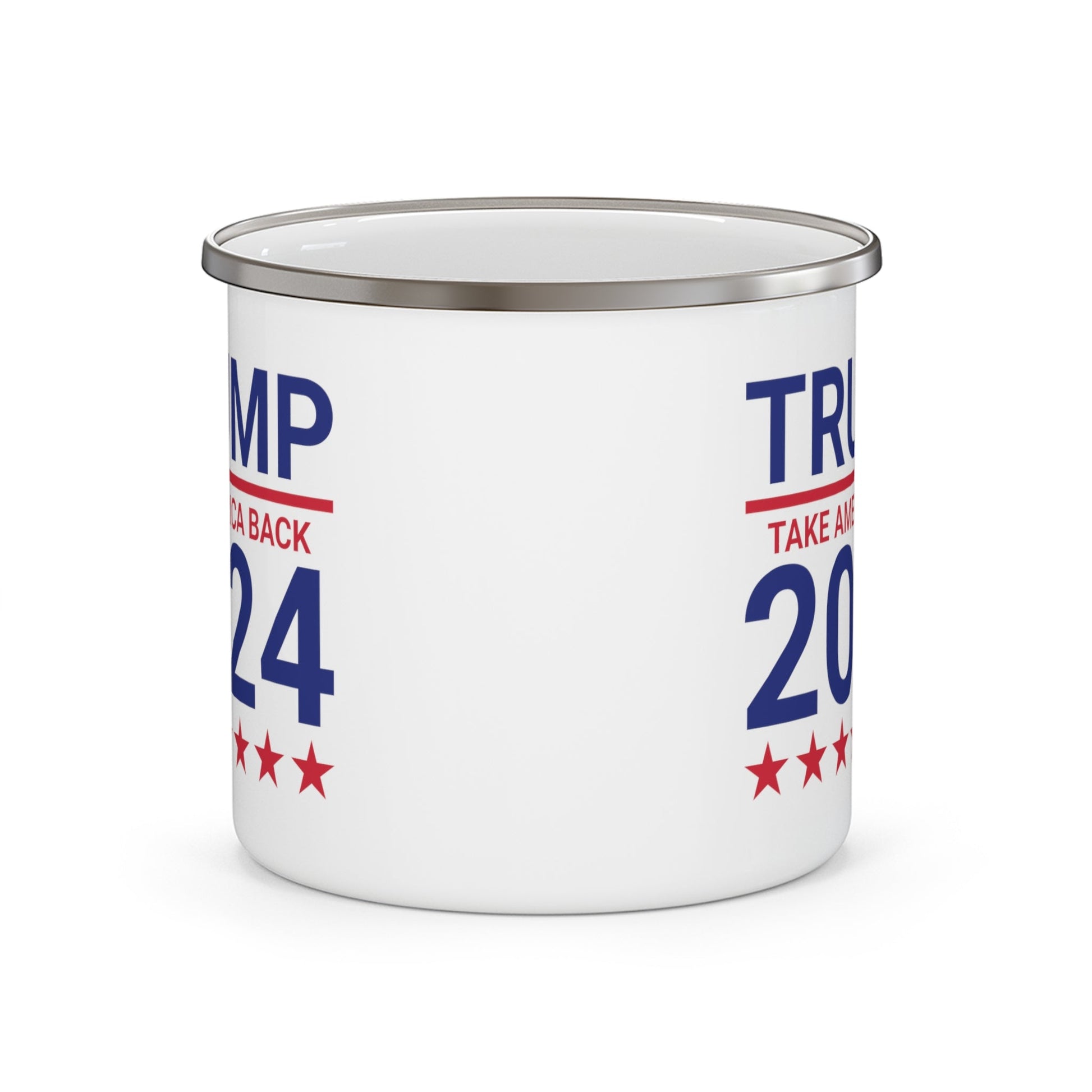 Trump 2024 "Take America Back" Enamel Camping Mug - PatriotDepot.com