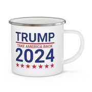 Trump 2024 "Take America Back" Enamel Camping Mug - PatriotDepot.com