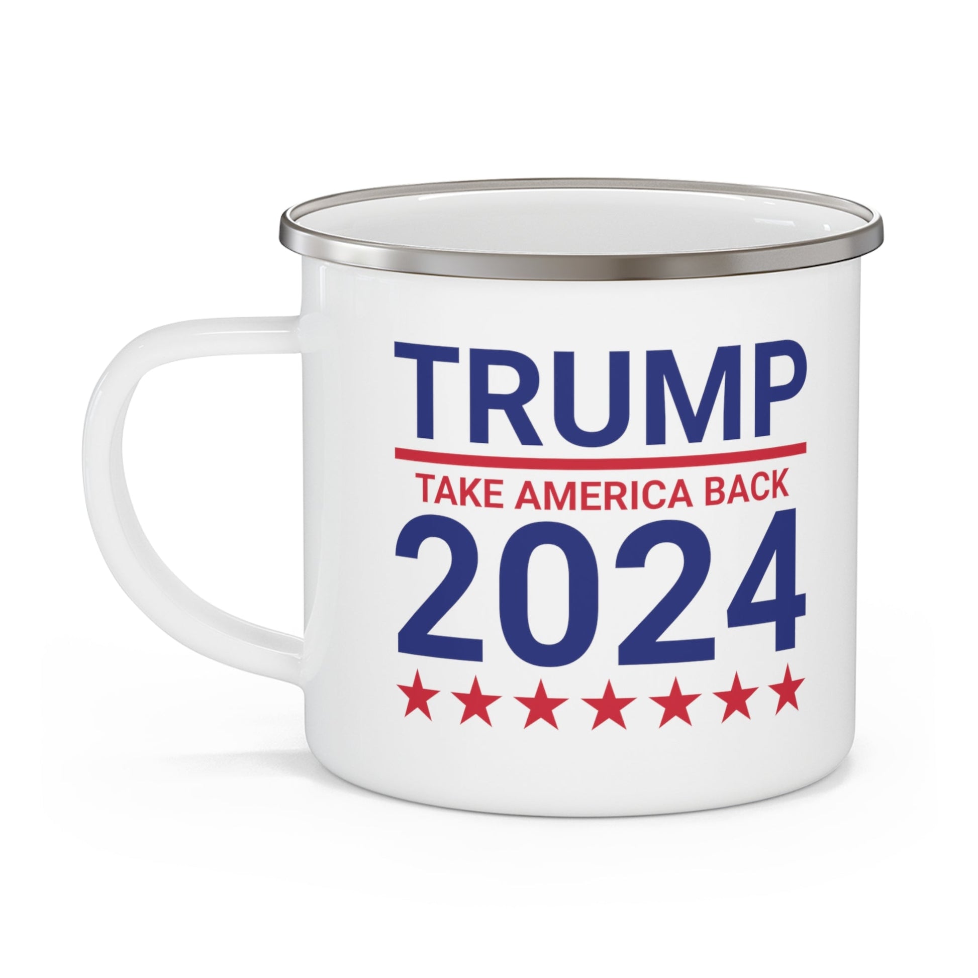 Trump 2024 "Take America Back" Enamel Camping Mug - PatriotDepot.com