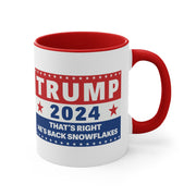 Trump 2024 That's Right, He's Back Snowflakes Mug (2 Sizes, 2 Colors) - PatriotDepot.com