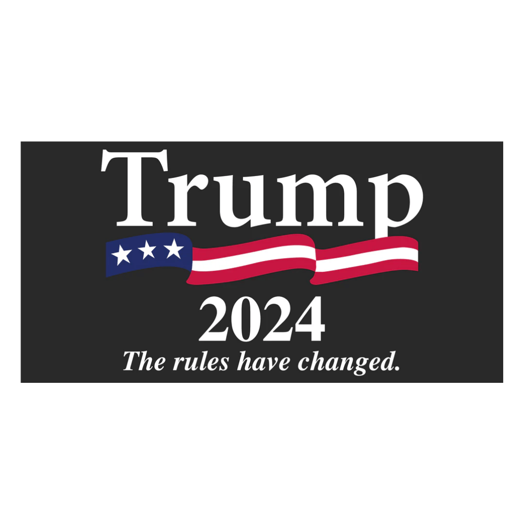 Trump 2024 the Rules Have Changed (Stars & Stripes) Bumper Sticker - PatriotDepot.com