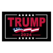 Trump 2024 Wave Black 3'X5' Flag - PatriotDepot.com