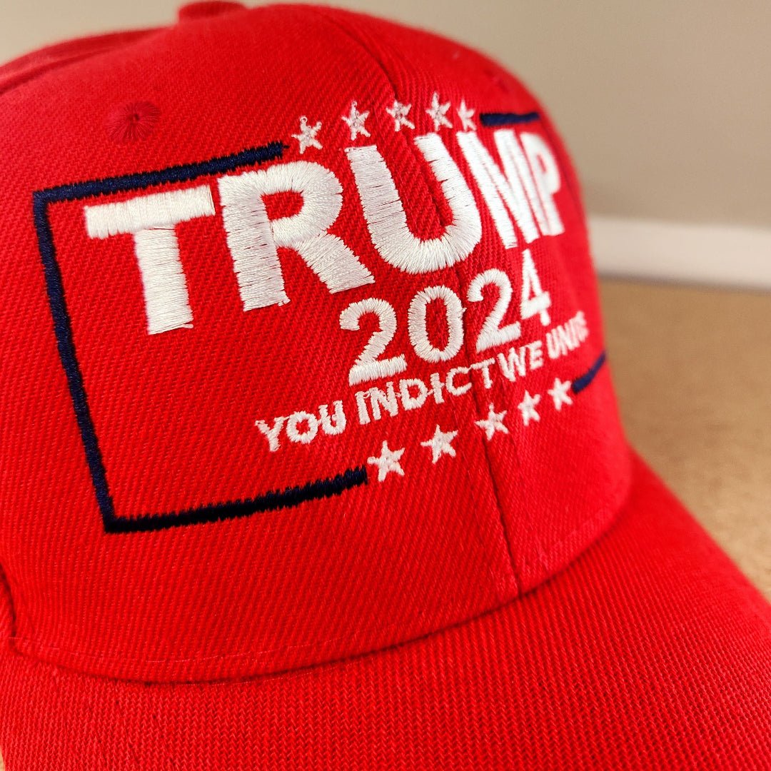 Trump 2024 You Indict We Unite Custom Embroidered Hat - PatriotDepot.com