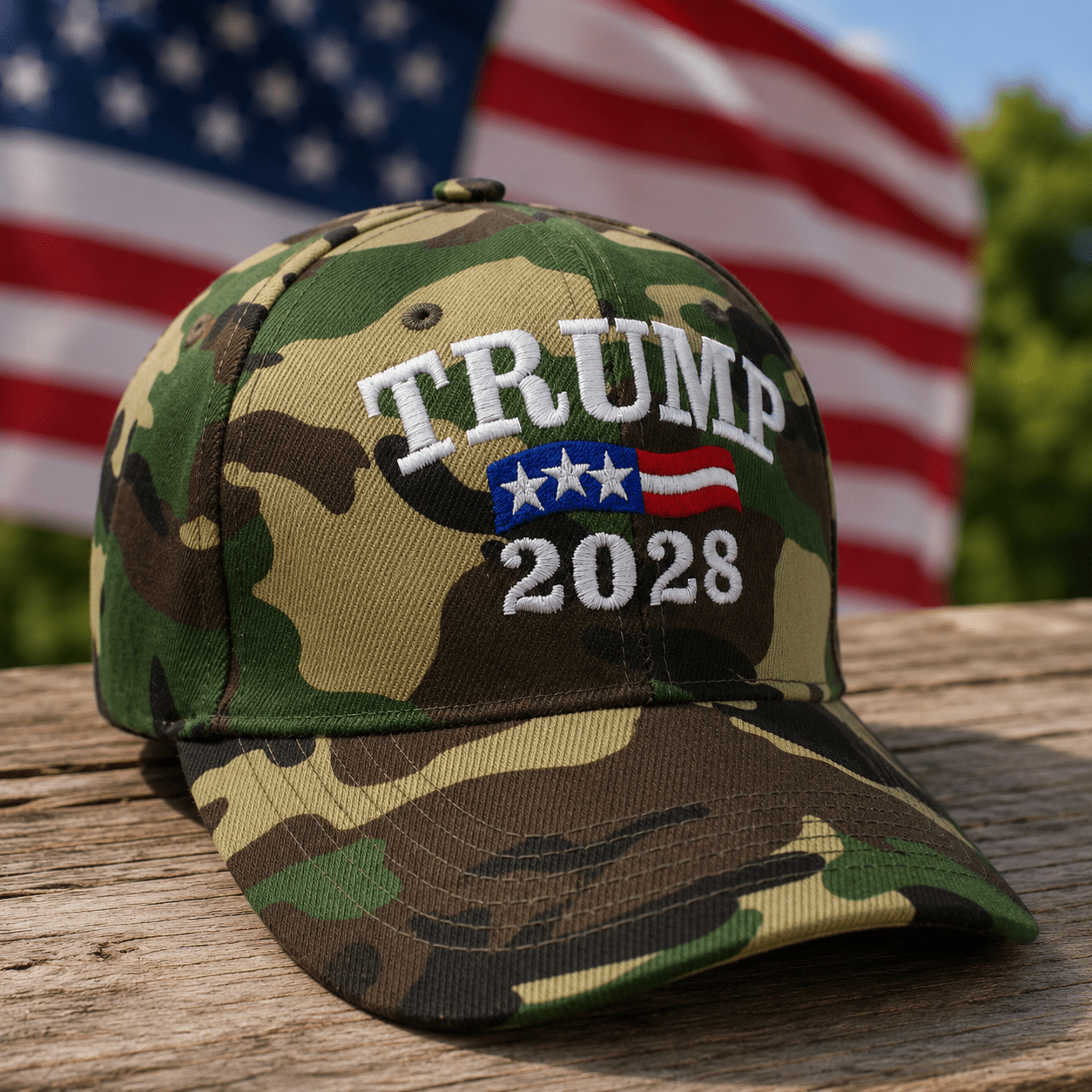 Trump 2028 Custom Embroidered Hat (Camo) - PatriotDepot.com
