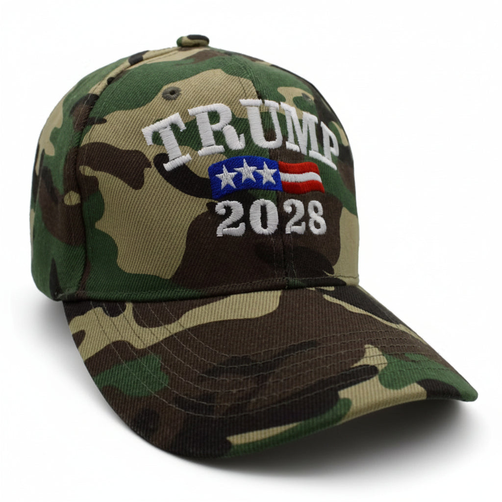 Trump 2028 Custom Embroidered Hat (Camo) - PatriotDepot.com