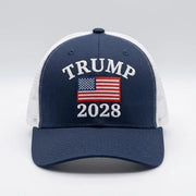 Trump 2028 Two-Tone Embroidered Trucker-Style Hat - PatriotDepot.com