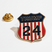 Trump 24' Shield Lapel Pin (Gold Plated) - PatriotDepot.com
