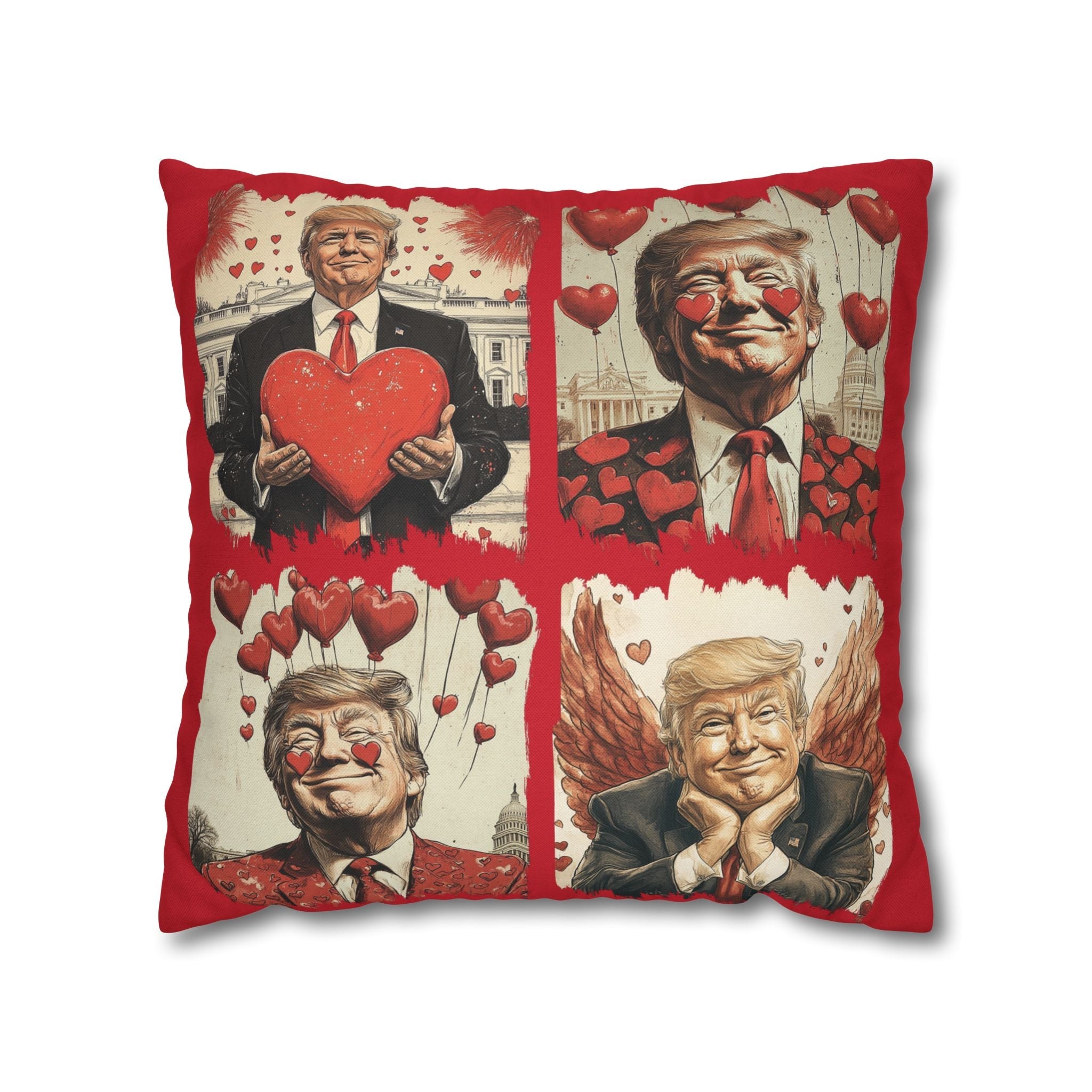 Trump 4 - Square Valentine Pillow Cover (4 Sizes) - PatriotDepot.com