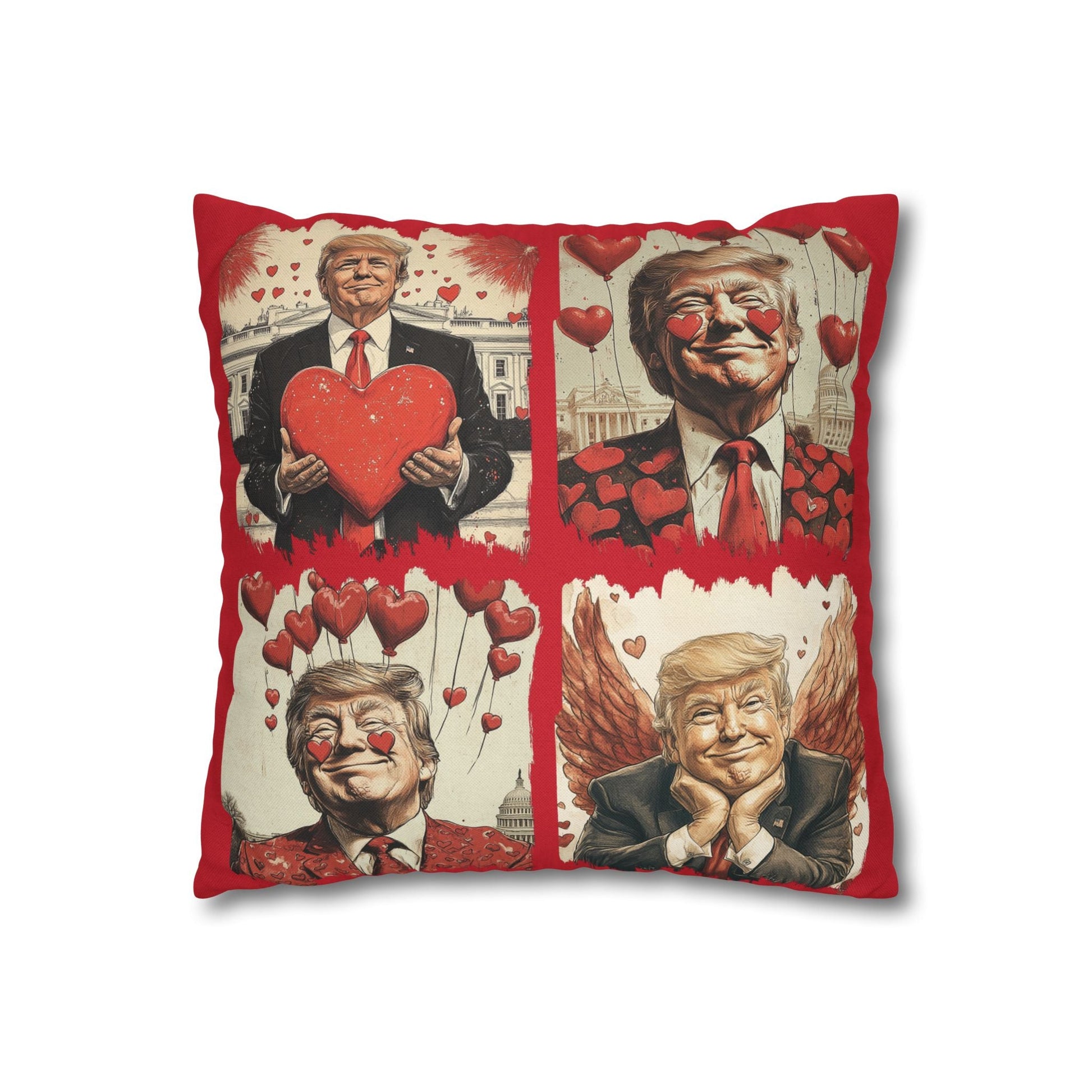 Trump 4 - Square Valentine Pillow Cover (4 Sizes) - PatriotDepot.com