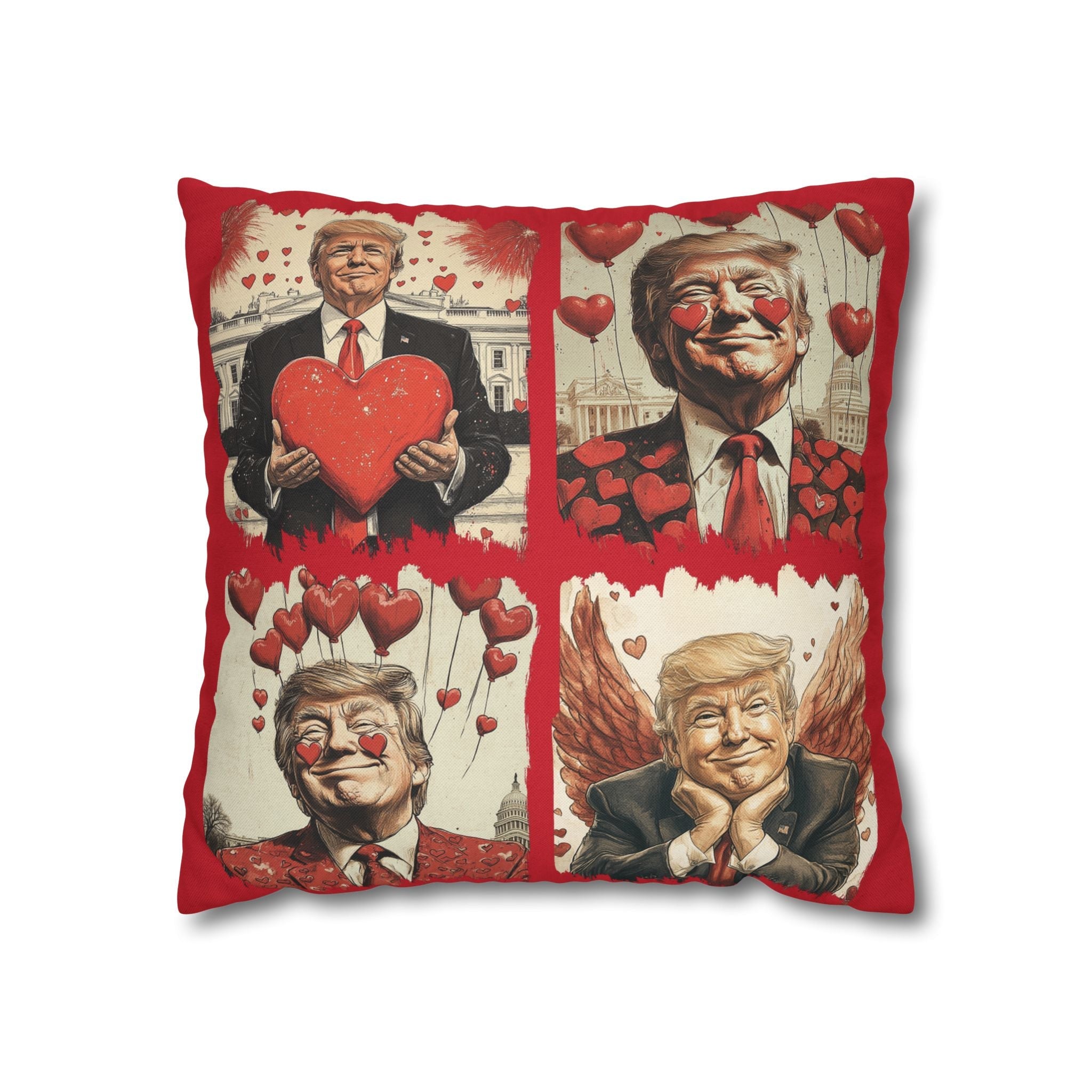 Trump 4 - Square Valentine Pillow Cover (4 Sizes) - PatriotDepot.com