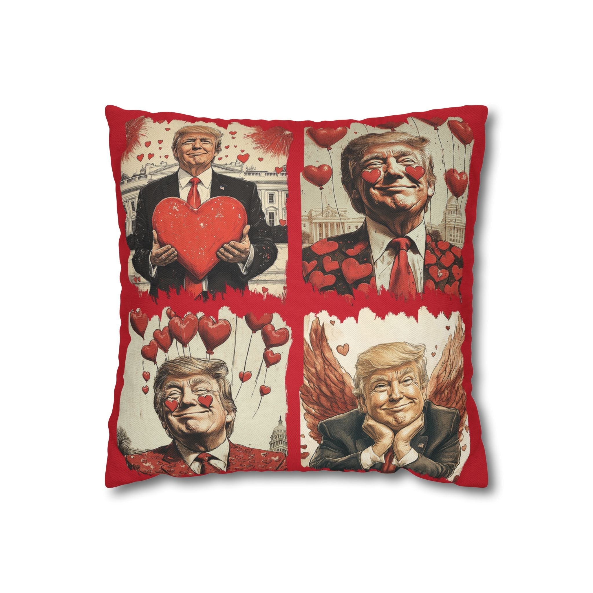 Trump 4 - Square Valentine Pillow Cover (4 Sizes) - PatriotDepot.com