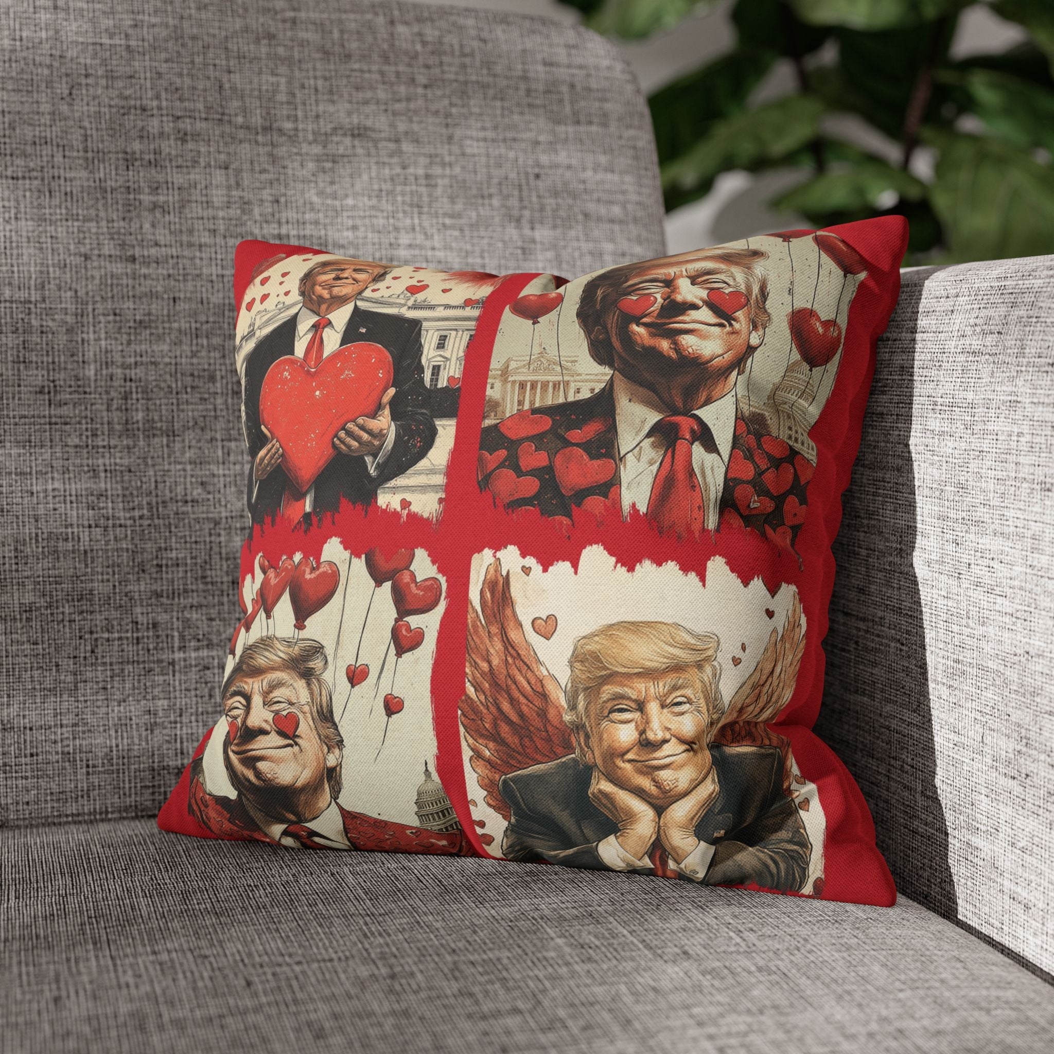 Trump 4 - Square Valentine Pillow Cover (4 Sizes) - PatriotDepot.com