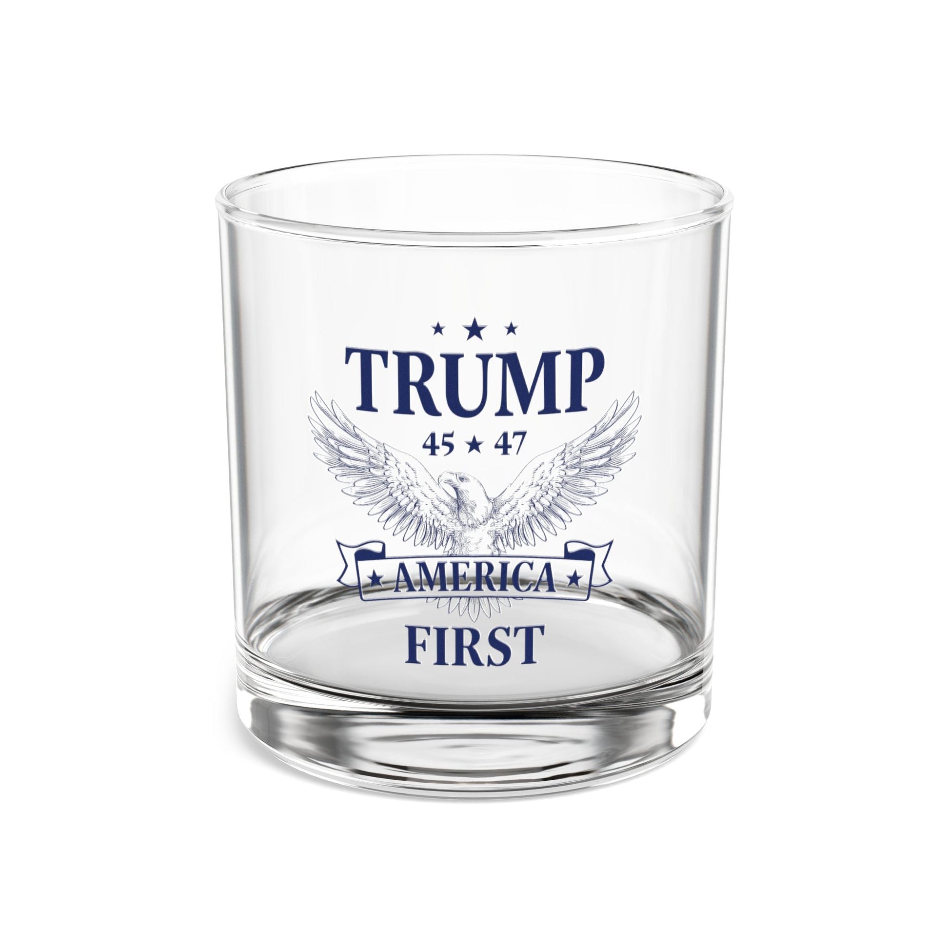 Trump 45 * 47 America First Rocks Glass (Blue) - PatriotDepot.com