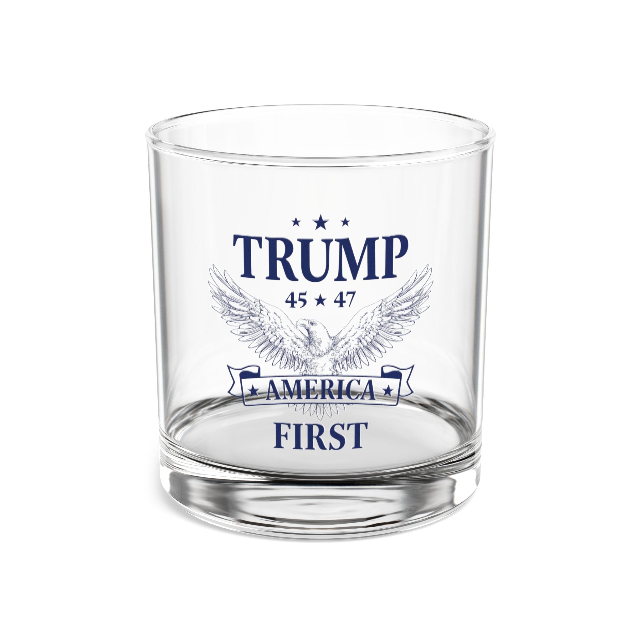 Trump 45 * 47 America First Rocks Glass (Blue) - PatriotDepot.com