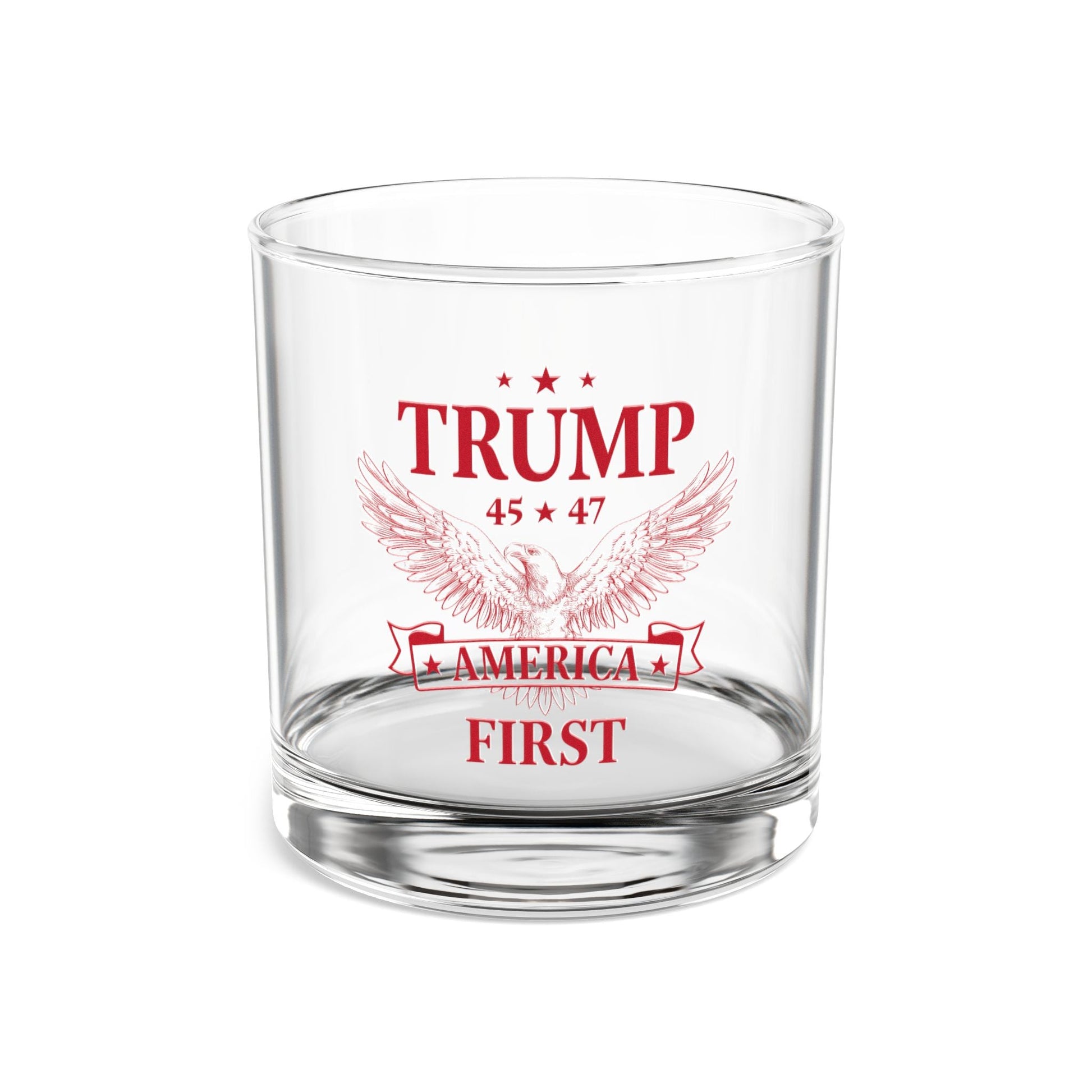 Trump 45 * 47 America First Rocks Glass (Red) - PatriotDepot.com