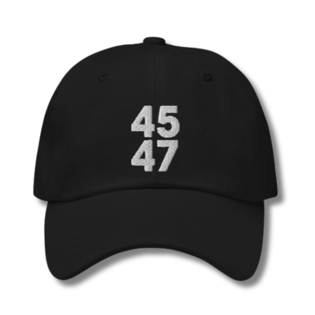 Trump 45 - 47 Custom Embroidered Hat (Black) - PatriotDepot.com