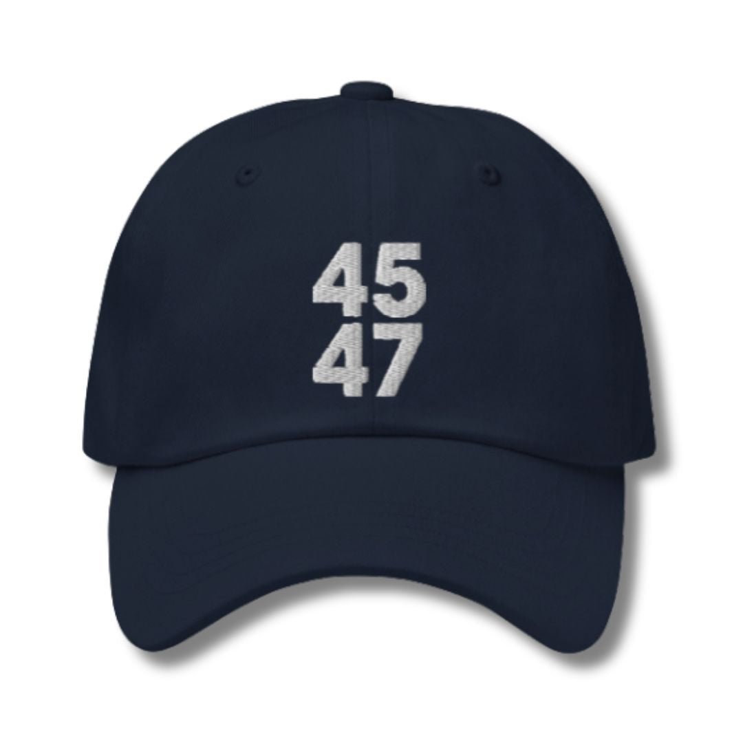 Trump 45 - 47 Custom Embroidered Hat (Navy) - PatriotDepot.com