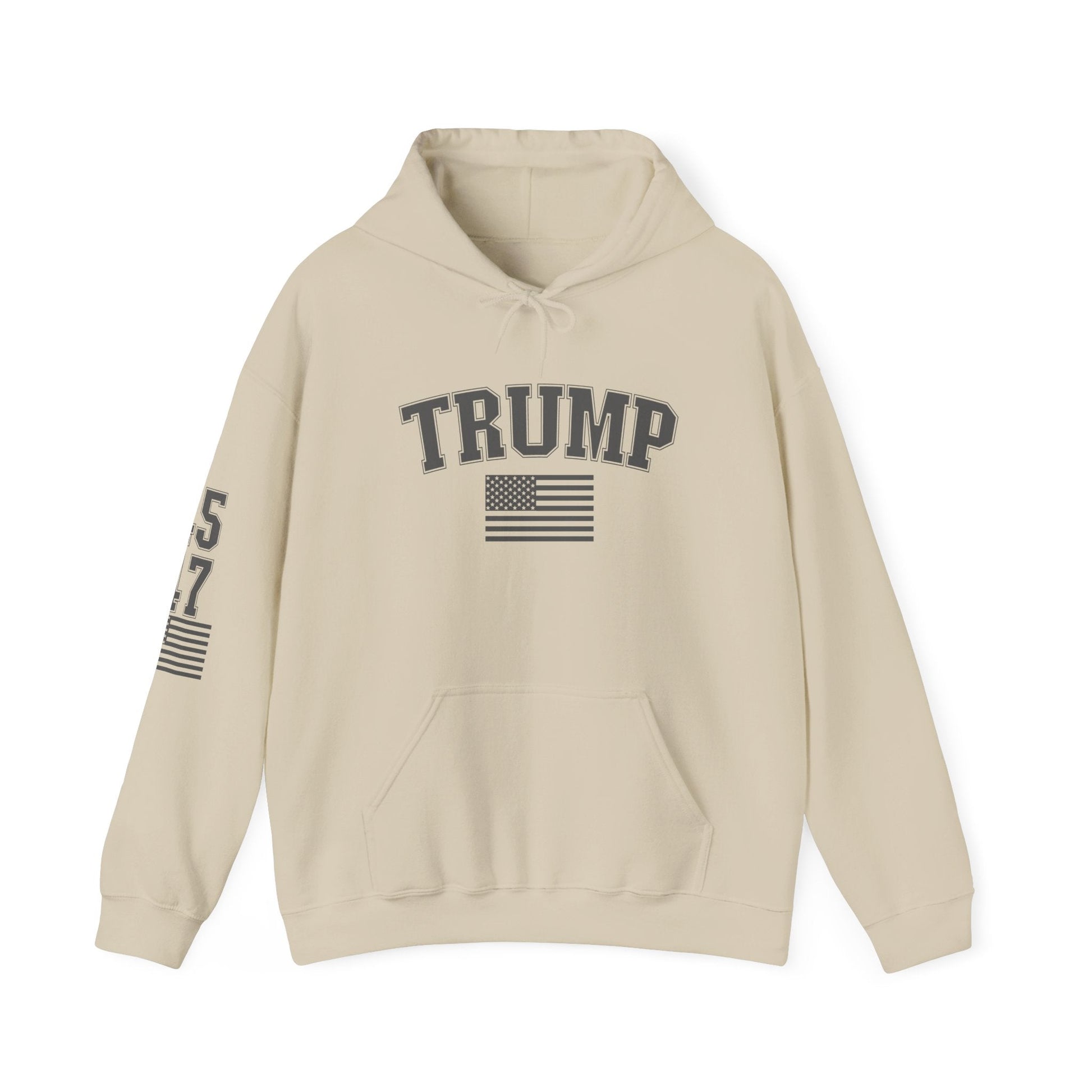 Trump 45 47 Hoodie w/Sleeve Design - PatriotDepot.com