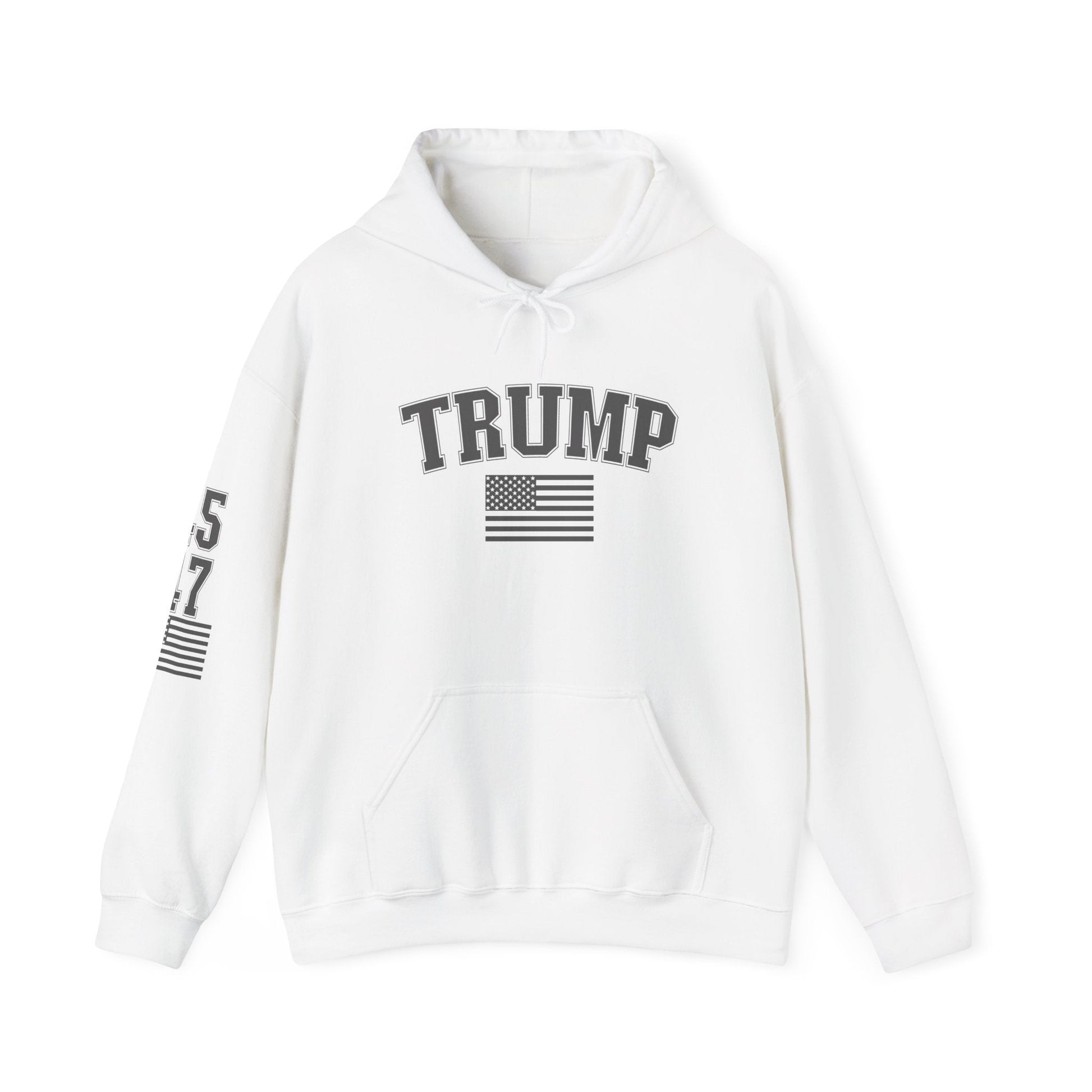 Trump 45 47 Hoodie w/Sleeve Design - PatriotDepot.com