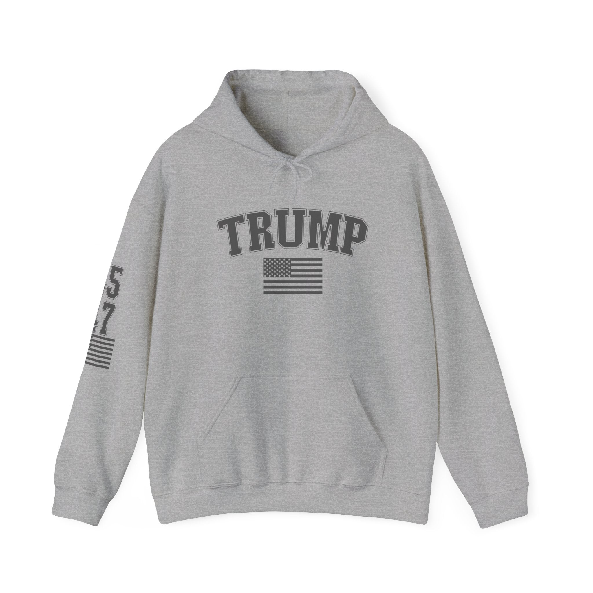 Trump 45 47 Hoodie w/Sleeve Design - PatriotDepot.com