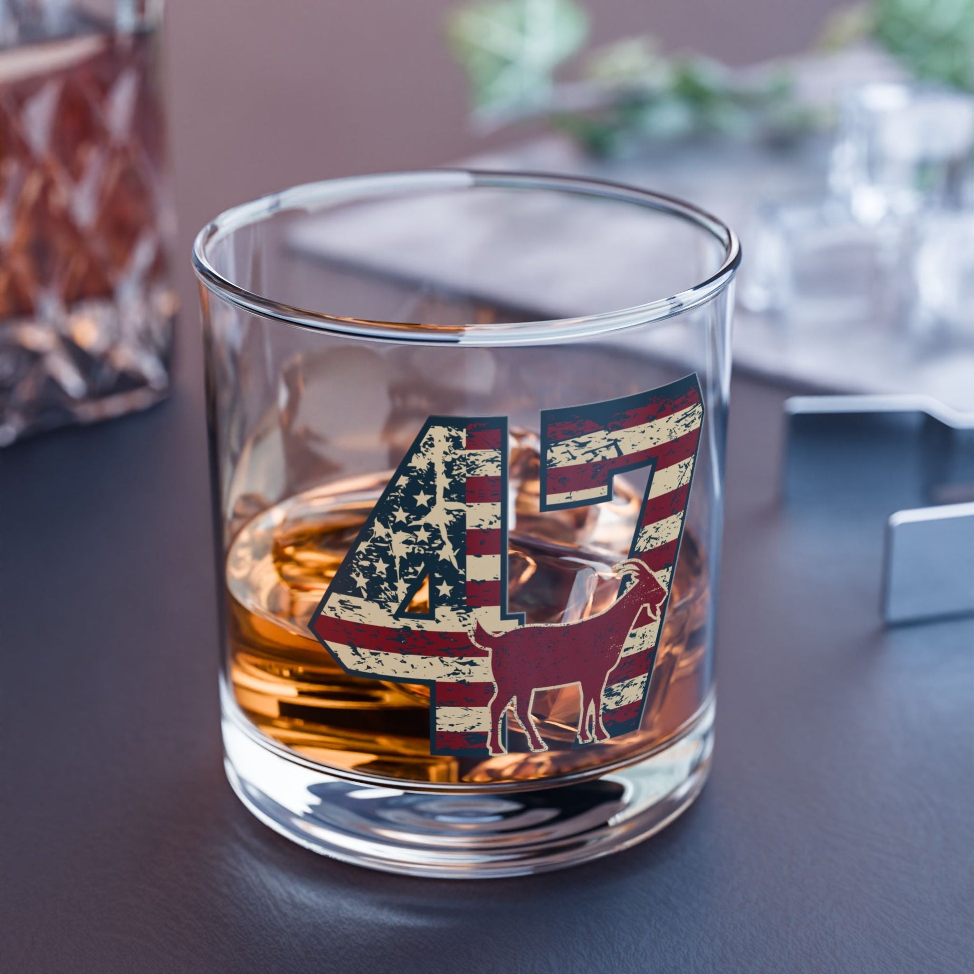Trump 47 G.O.A.T. Rocks Glass - PatriotDepot.com