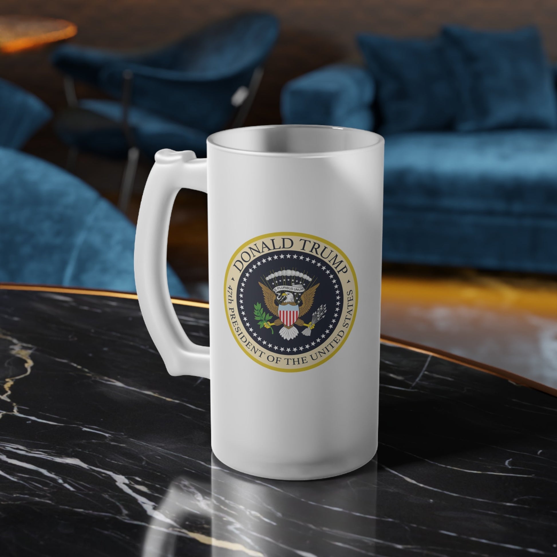 Trump 47th President of the United States Frosted Glass Mug - PatriotDepot.com