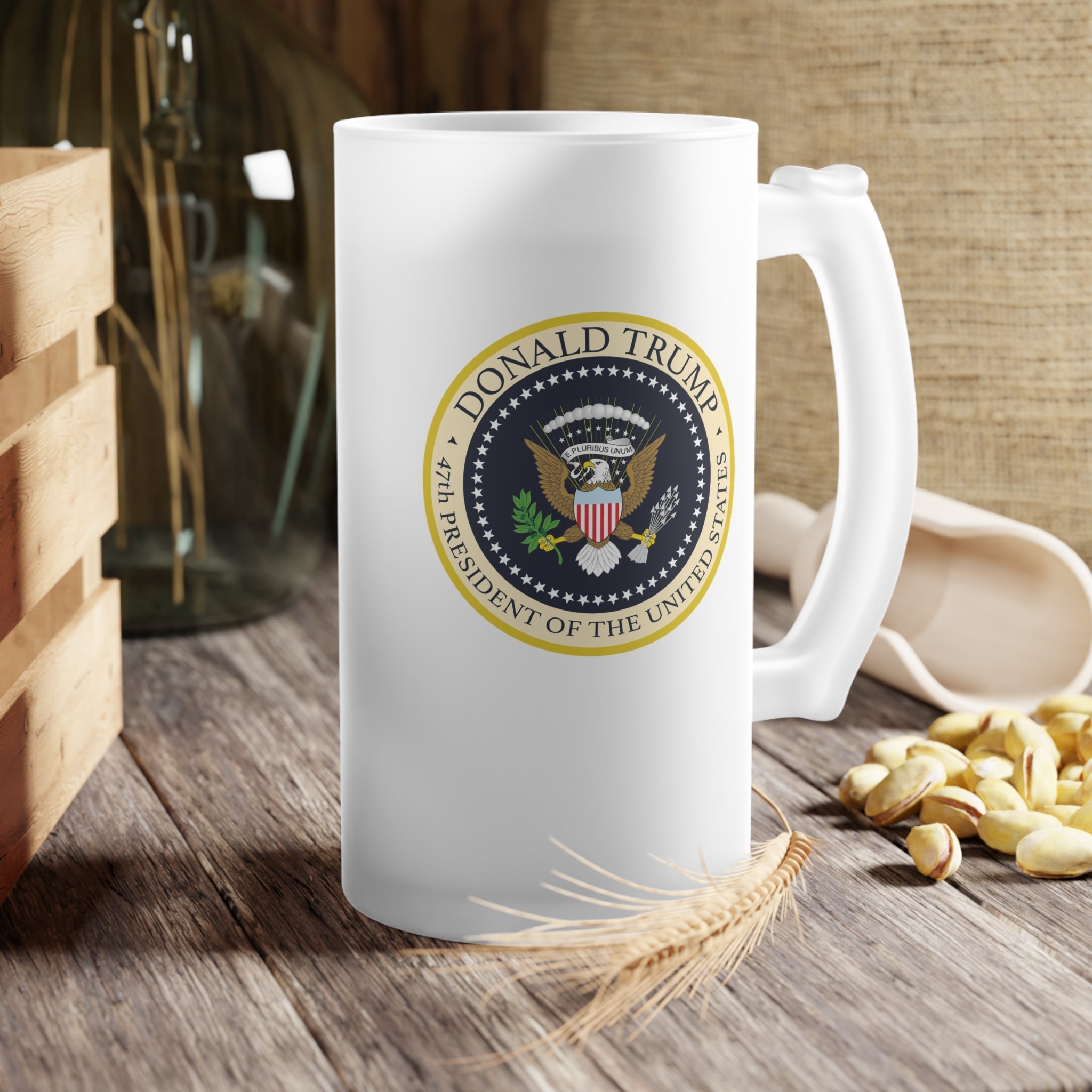 Trump 47th President of the United States Frosted Glass Mug - PatriotDepot.com