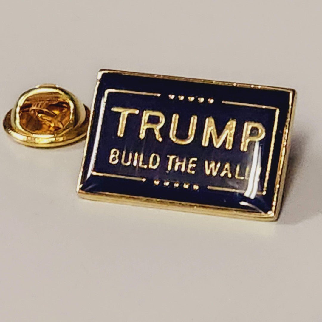 Trump Build the Wall Enamel Lapel Pin - PatriotDepot.com