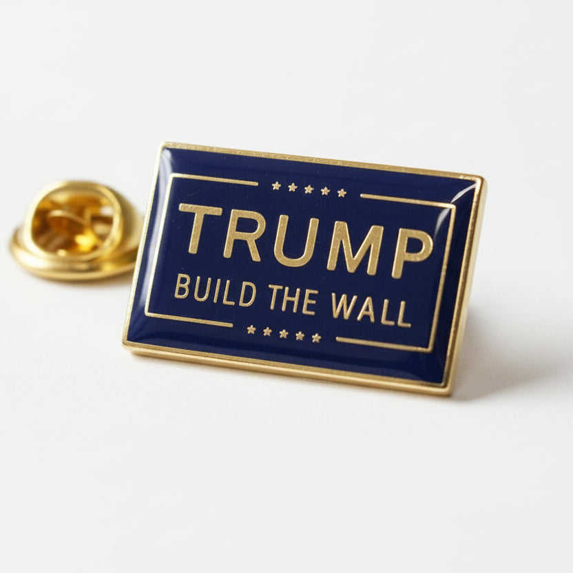 Trump Build the Wall Enamel Lapel Pin - PatriotDepot.com
