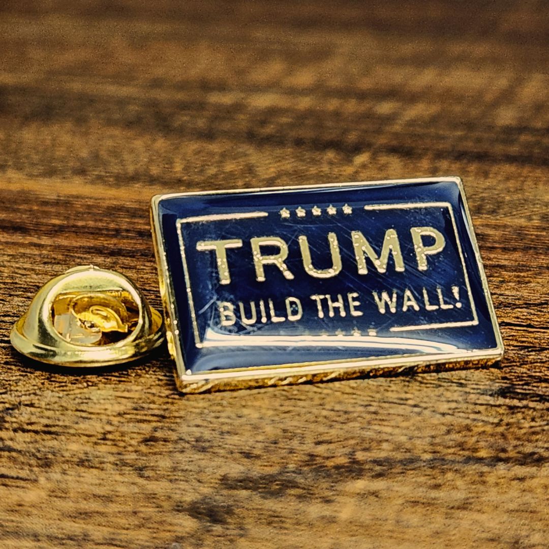 Trump Build the Wall Enamel Lapel Pin - PatriotDepot.com