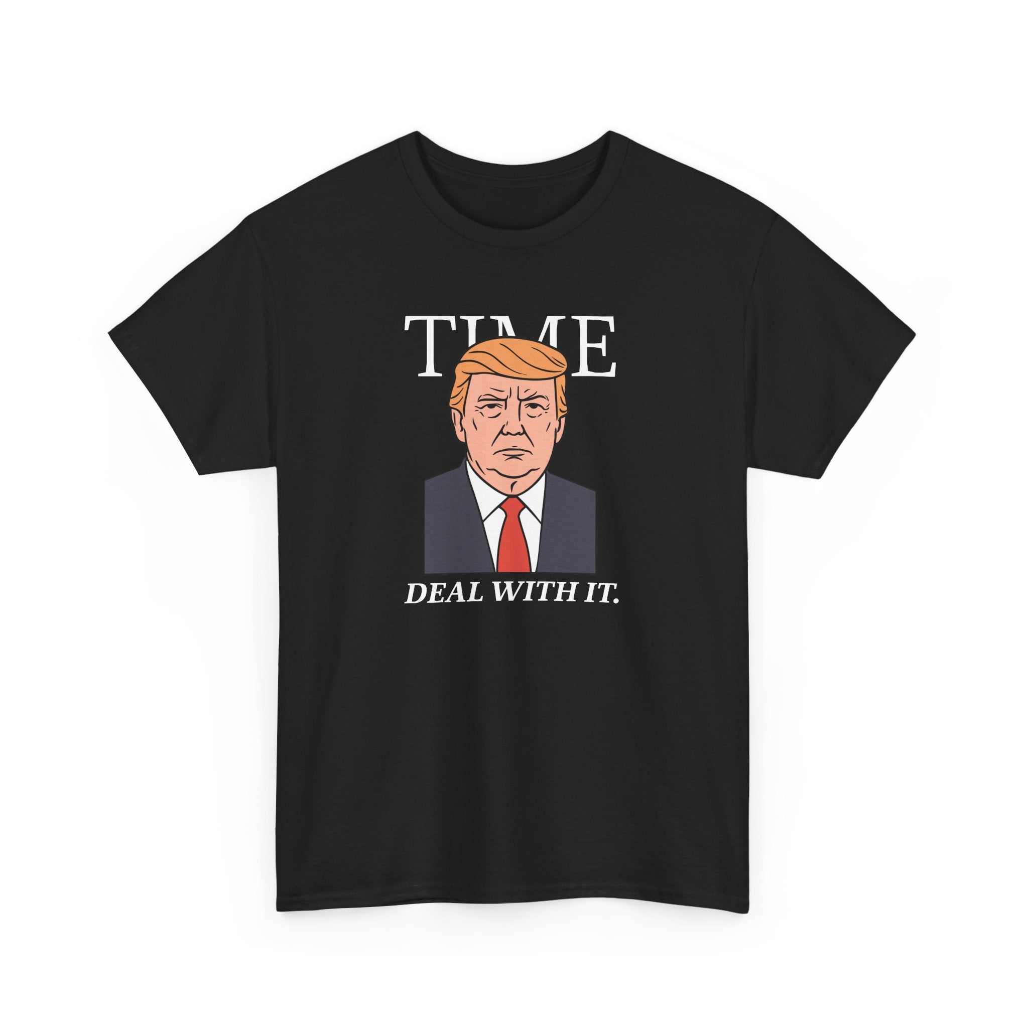 Trump Caricature 'TIME. DEAL WITH IT' T-Shirt - PatriotDepot.com