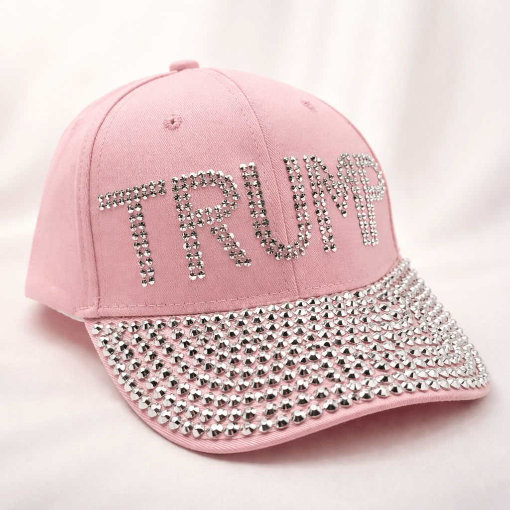Trump Cotton Candy Pink Rhinestone Hat - PatriotDepot.com