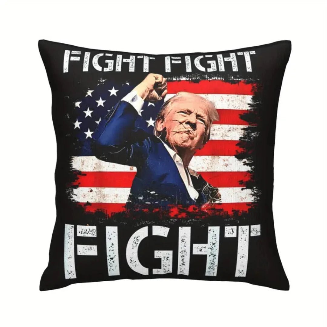 Trump "Fight Fight Fight" Pillow Cover (Double - Sided) - PatriotDepot.com