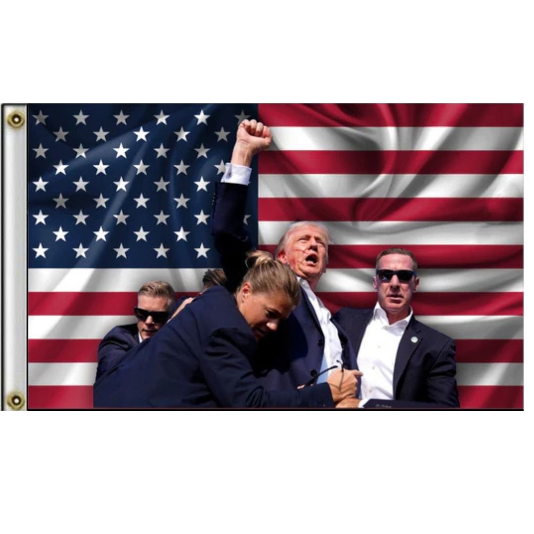 Trump "Fight" USA Flag 3'x5' Flag - PatriotDepot.com