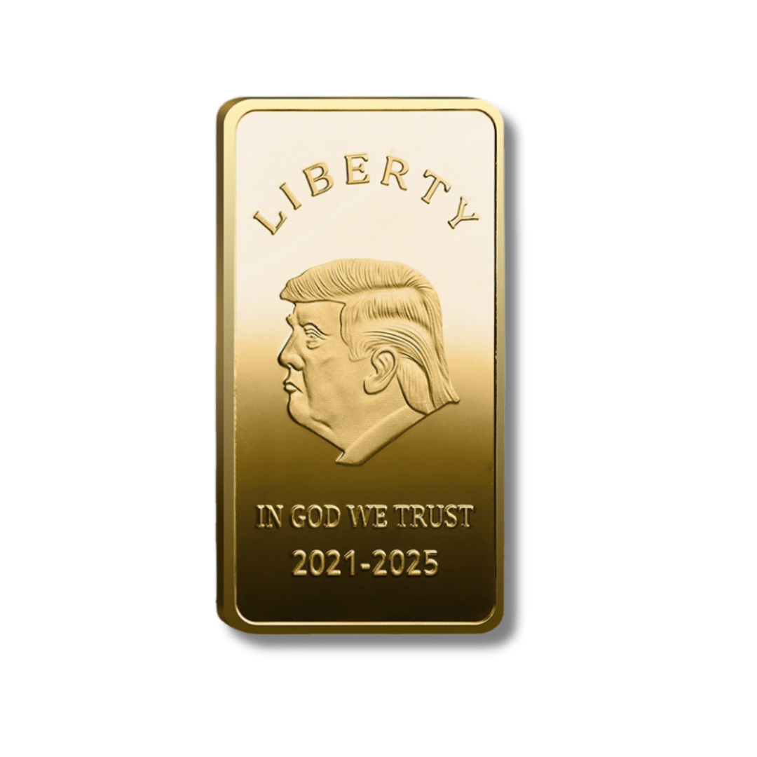 Trump Gold Bar Collectible Medallion (2 Finishes) - PatriotDepot.com