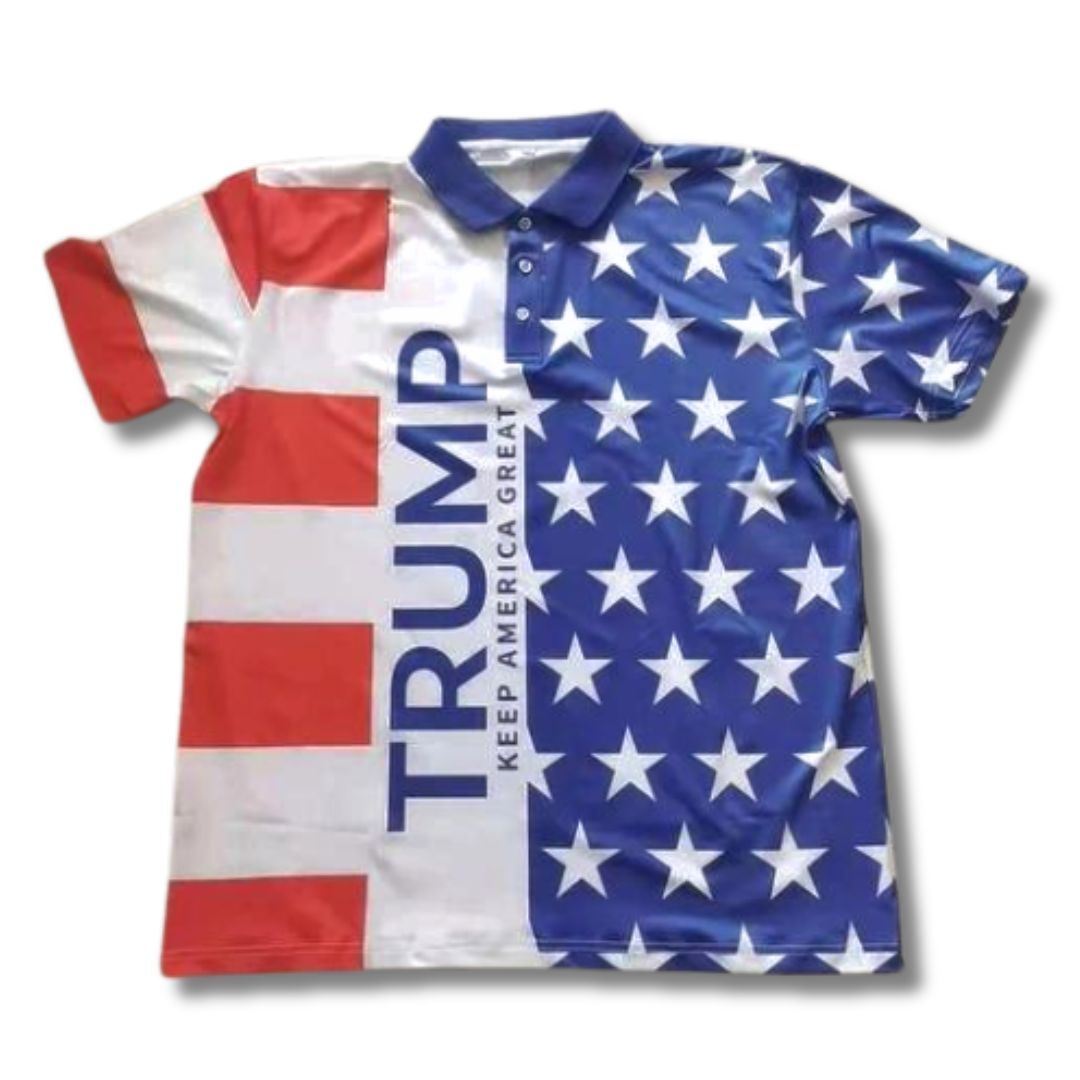 Trump Keep America Great Stars & Stripes Polo Shirt - PatriotDepot.com