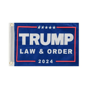 Trump Law & Order 12"x18" Boat/RV Flag - PatriotDepot.com