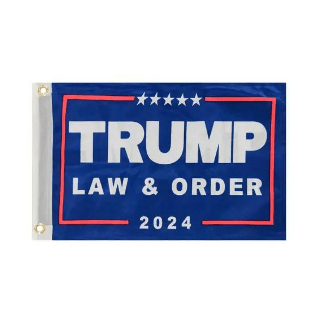 Trump Law & Order 12"x18" Boat/RV Flag - PatriotDepot.com