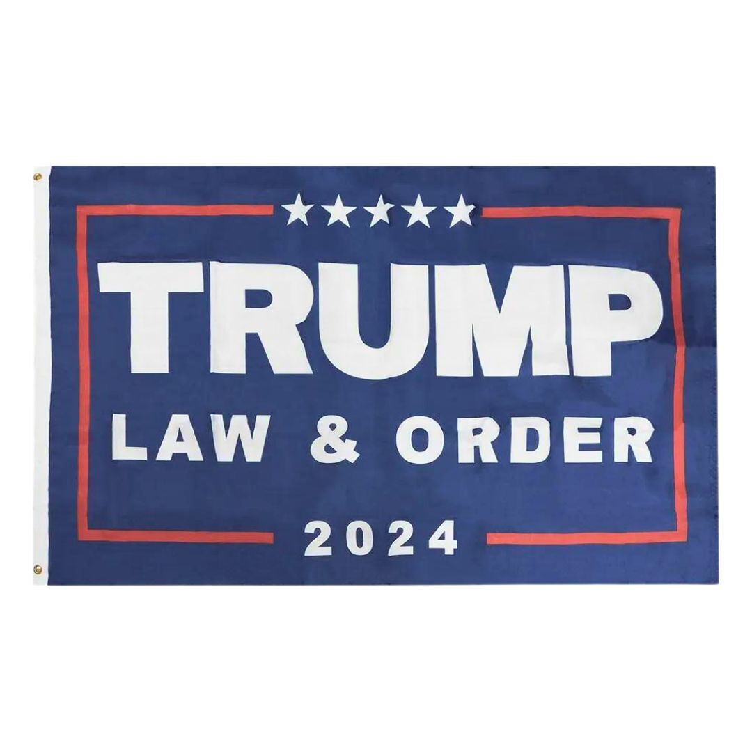 Trump Law & Order 3'x5' Flag (Blue) - PatriotDepot.com