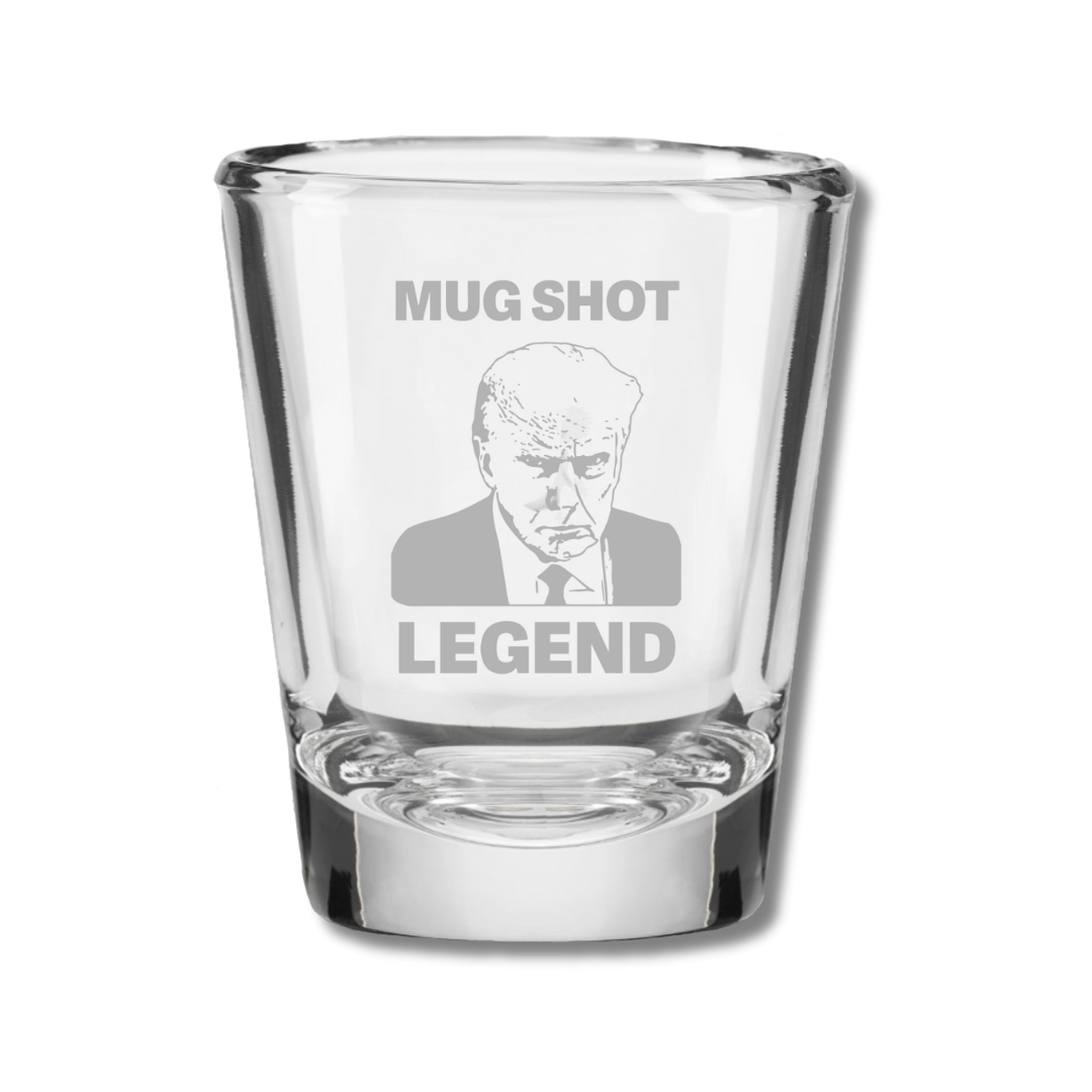Trump Legend Mugshot Shot Glass (Etched) - PatriotDepot.com