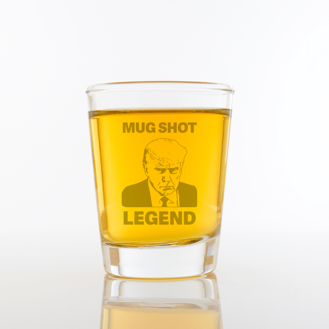 Trump Legend Mugshot Shot Glass (Etched) - PatriotDepot.com