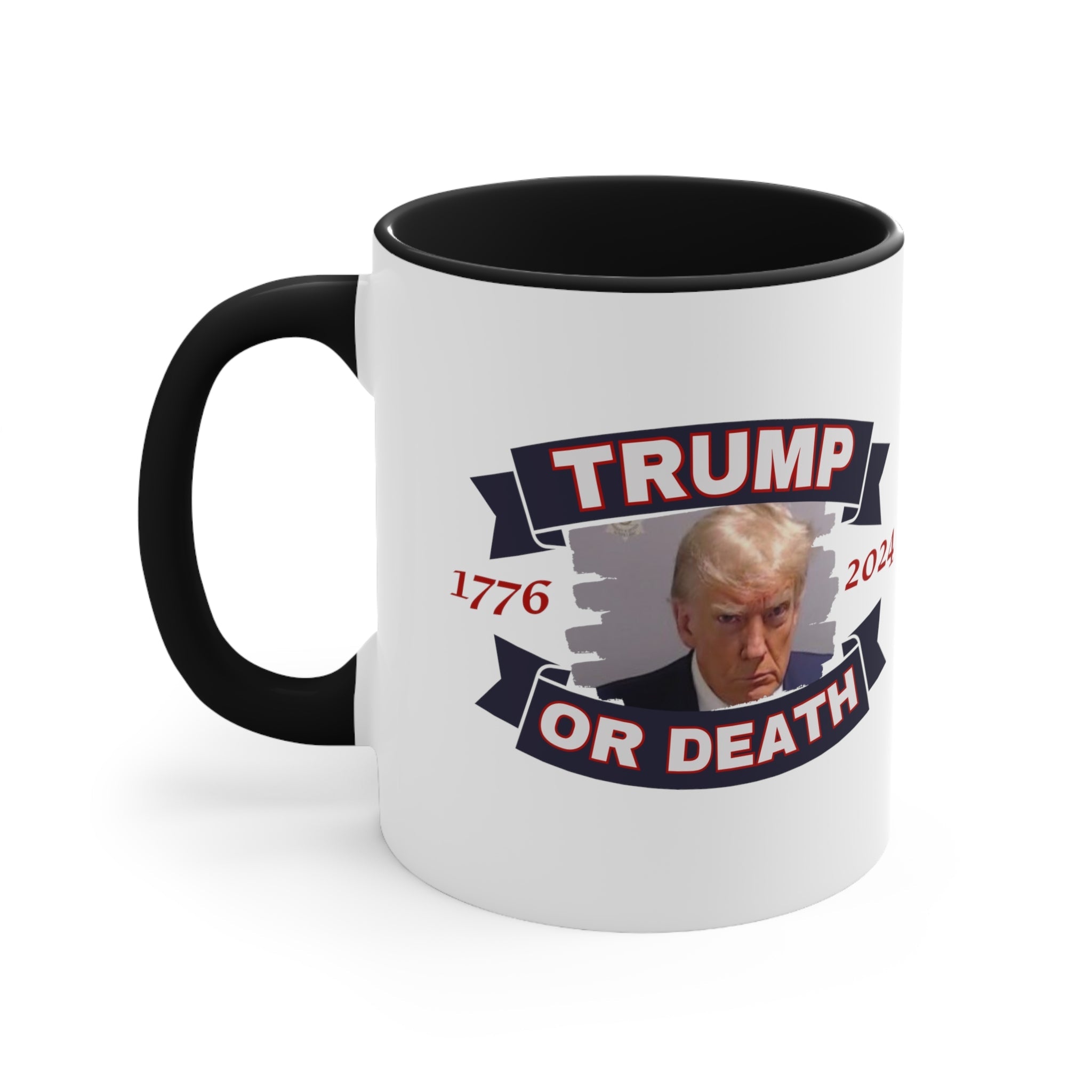 Trump Liberty or Death 1776 2024 Mugshot Mug (3 Colors) - PatriotDepot.com