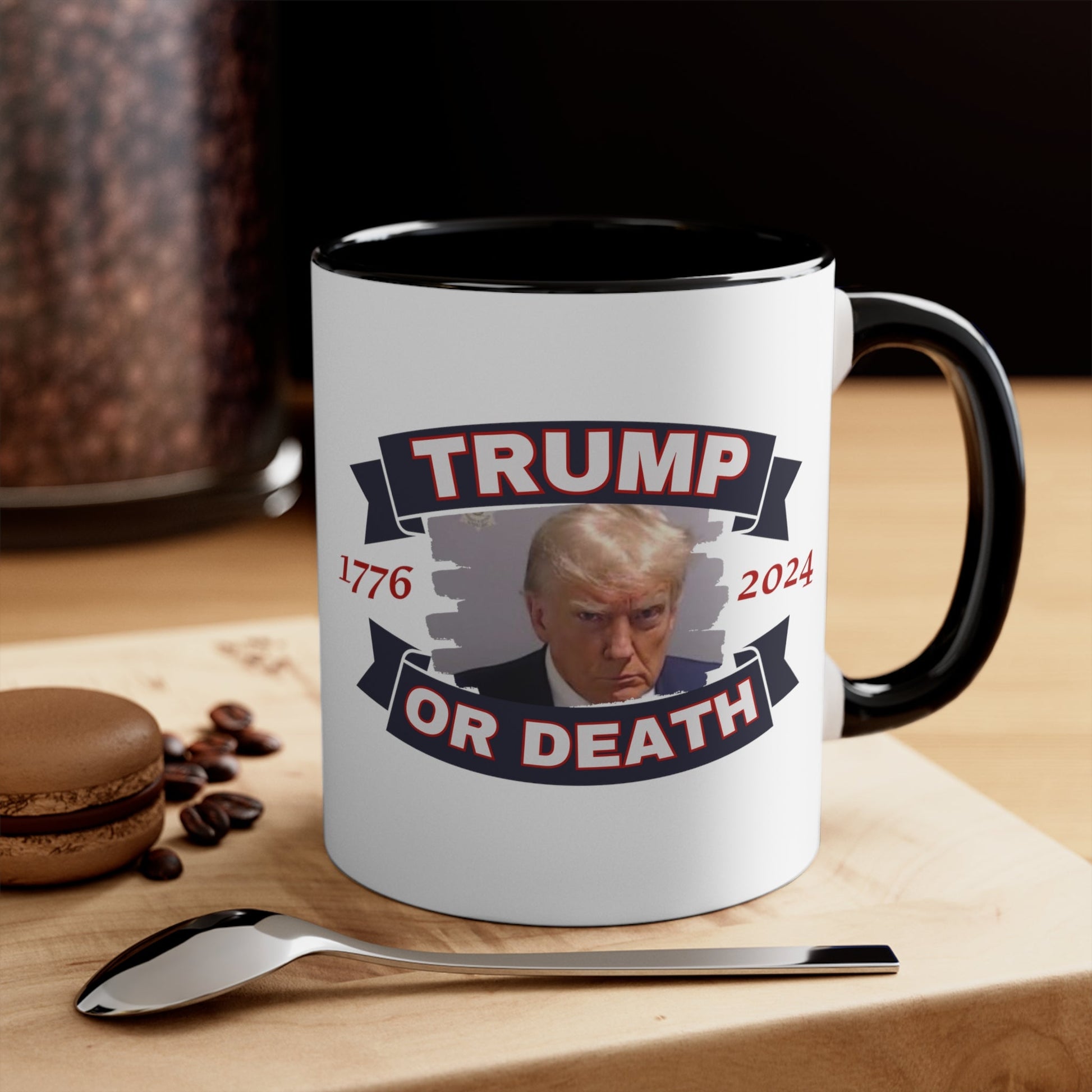Trump Liberty or Death 1776 2024 Mugshot Mug (3 Colors) - PatriotDepot.com